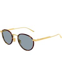 Bottega Veneta - Bv1389S 002 Sunglasses Metal Round - Lyst
