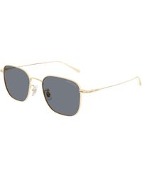 Montblanc - Mb0477Sa 001 Sunglasses Metal Squared - Lyst