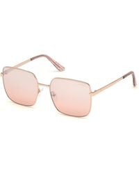 Guess - Gu7615 28U Sunglasses Metal Bordeaux Geometric Normal - Lyst