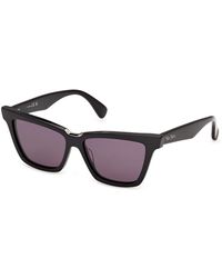 Max Mara - Mm0212 01A Sunglasses Acetate Smoke Cat Eye Normal - Lyst