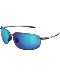 Maui Jim - Mj0456S 002 Occhiali Da Sole Iniettato Blu Rotonda - Lyst