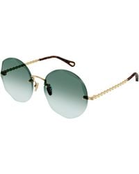 Chloé - Ch0254S 003 Sunglasses Metal Round - Lyst