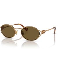 Miu Miu - Mu 52Ys 7Oe01T Sunglasses Metal Round Normal - Lyst