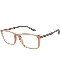Emporio Armani - Ea3237 6110 Optical Frames Injected Transparent Squared Normal - Lyst