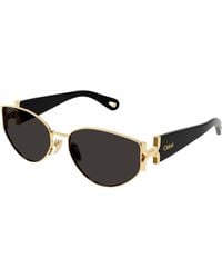 Chloé - Ch0260S 001 Sunglasses Metal Round - Lyst