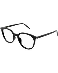 Saint Laurent - Sl 681/F 001 Optical Frames Acetate Transparent Round - Lyst