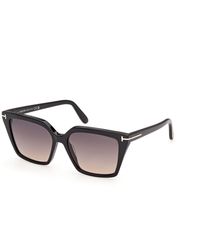 Tom Ford - Ft1412 Erin-02 01B Sunglasses Acetate Smoke Squared Normal - Lyst