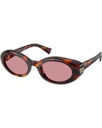 Miu Miu - Mu B09S 27L50Y Sunglasses Acetate Round Normal - Lyst