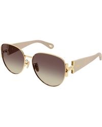 Chloé - Ch0261Sk 003 Sunglasses Metal Round - Lyst
