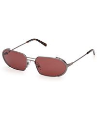 Gcds - Gd0078 13S Sunglasses Metal Bordeaux Round Normal - Lyst