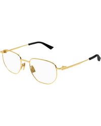Bottega Veneta - Bv1301O 001 Optical Frames Metal Transparent Round - Lyst