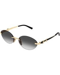 Gucci - Gg2051S 002 Sunglasses Metal Round - Lyst