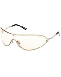 Tom Ford - Ft1396 Brady-02 32C Sunglasses Metal Smoke Mask Normal - Lyst
