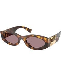 Miu Miu - Mu 11Ws 0Mu 11Ws 14L20I Sunglasses Acetate Round Normal - Lyst