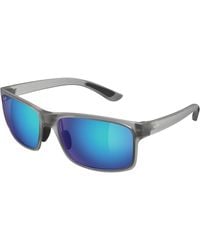 Maui Jim - Mj0439S 002 Occhiali Da Sole Iniettato Blu Squadrata - Lyst