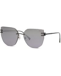 Chopard - Schl54M I86X Sunglasses Metal Smoke Squared Anti-Glare Shaded - Lyst