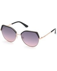 Guess - Gu7736 01U Sunglasses Metal Bordeaux Geometric Normal Mirror - Lyst