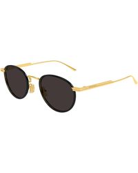 Bottega Veneta - Bv1389S 001 Sunglasses Metal Round - Lyst