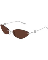 Balenciaga - Bb0536S 002 Sunglasses Metal Geometric - Lyst