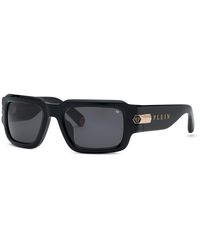 Philipp Plein - Spp182M Plein Empire 700 Sunglasses Acetate Smoke Squared Normal - Lyst