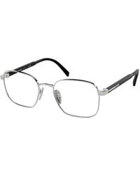Prada - Pr A55V 1Bc1O1 Optical Frames Metal Squared Normal - Lyst