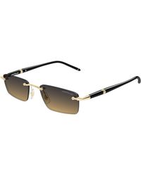 Montblanc - Mb0484S 002 Sunglasses Metal Squared - Lyst