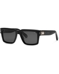 Philipp Plein - Spp181M Plein Empire 700 Sunglasses Acetate Smoke Squared Normal - Lyst
