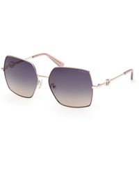 Guess - Gu00285 59W Sunglasses Metal Squared Normal - Lyst