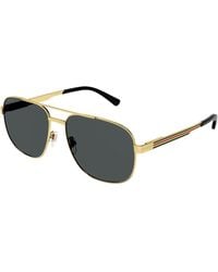 Gucci - Gg1223S 002 Sunglasses Metal Squared Normal - Lyst