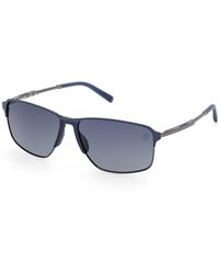 Timberland - Tb00040 91D Sunglasses Metal Smoke Squared Polarized - Lyst
