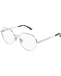 Bottega Veneta - Bv1520Oj 002 Montature Da Vista Metallo Trasparente Rotonda - Lyst