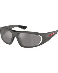 Prada Linea Rossa - Ps B03S 16X7W1 Sunglasses Injected Geometric Mirror - Lyst