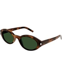 Saint Laurent - Sl 567 002 Sunglasses Acetate Round Normal - Lyst