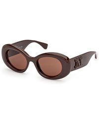 Max Mara - Mm0208 48J Sunglasses Injected Roviex Round Normal - Lyst