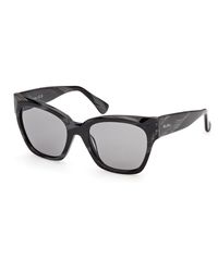 Max Mara - Mm0204 63A Sunglasses Smoke Squared Normal - Lyst