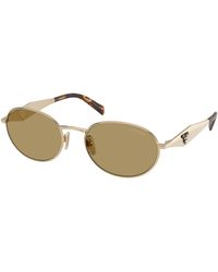 Prada - Pr D57S Zvn70G Sunglasses Metal Round Normal - Lyst