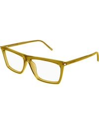 Saint Laurent - Sl 803 011 Optical Frames Acetate Transparent Squared - Lyst