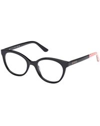 Guess - Gu50267 001 Optical Frames Acetate Round Normal - Lyst