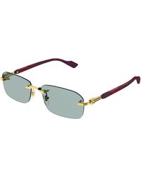 Gucci - Gg1221S 003 Sunglasses Metal Squared Normal - Lyst
