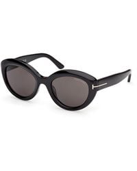 Tom Ford - Ft1316 Stacy-02 01A Sunglasses Acetate Smoke Cat Eye Normal - Lyst