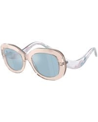 Giorgio Armani - Ar8217 61511N Sunglasses Acetate Light Round Mirrored - Lyst