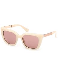 MAX&Co. - Mo0157 21S Sunglasses Injected Bordeaux Cat Eye Normal - Lyst