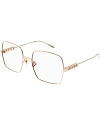 Gucci - Gg1434O 002 Optical Frames Metal Transparent Squared - Lyst
