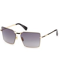 Max Mara - Mm0135 Miller-3 30B Sunglasses Metal Smoke Squared Normal - Lyst