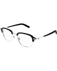 Montblanc - Mb0390O 001 Optical Frames Metal Transparent Squared - Lyst