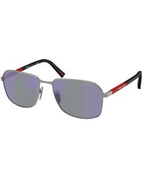 Prada Linea Rossa - Ps A51S 5Av10J Sunglasses Metal Squared Normal - Lyst