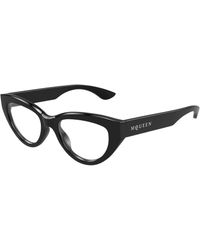 McQueen - Am0529O 001 Optical Frames Acetate Transparent Cat Eye - Lyst