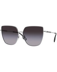 Burberry - Be3143 Alexis 10058G Sunglasses Steel Geometric Normal Shaded - Lyst