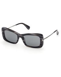 Max Mara - Mm0194 64A Sunglasses Acetate Smoke Squared Normal - Lyst