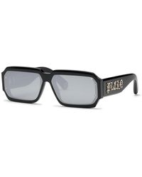 Philipp Plein - Spp150 Plein Master 700 Sunglasses Acetate Smoke Squared Normal Mirror - Lyst